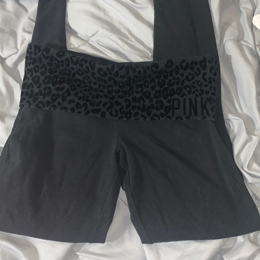 PINK yoga leggings! with cheetah print waist band